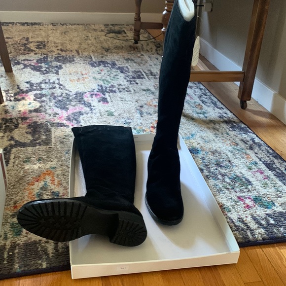 Biotime Ariana Weatherproof Black Suede Boots with Zipper - Picture 2 of 8